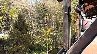 Public Balcony Sex with Creampie for Big Ass