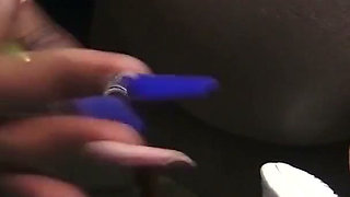 Ebony Teen Pearl Teasing with Dildo and Chocolate