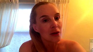 Blonde solo jerking off