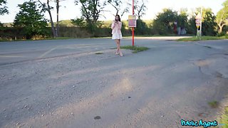 Ara Mix is sucking cock in POV outdoors