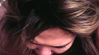 Big tits Chinese Mokaka Nancy He sucking off and swallowing