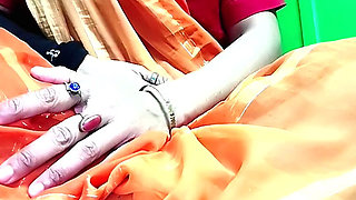 Sensual Desi Beauty in Saree - Gorgeous Boob Squeeze Part 1