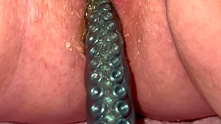 Using a octopus vibrator on my wife's very lubed up pussy makes her cum multiple times and squirt