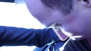 Public Boot Cleaning Slave Earning His Pay