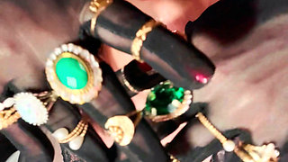 Nylon British Mature Tina Snua Smoking A Cigarette In Nylon Elbow Gloves & Jewellery - Smoker OMI OME Snap Inhale Drifting