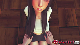 Horny Anime Girl with Big Tits in Stockings - 3D Hentai Animation Featuring Breast Massage and Pussy Licking in Classroom