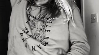 Sexy blonde chick solo masturbation