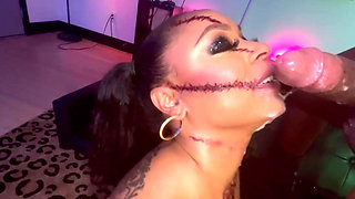 Porsha Carrera Sucks Cock in POV and gets cum facial