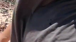Wifey Dared Walking Around Side Boob on Public Beach