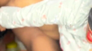 Stepsister-in-law's Saree Slipped in the Kitchen - Stepbrother-in-law Squeezed Her Before Letting Go