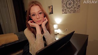 Small titted redhead's piano lesson turns into a passionate sex with a teacher