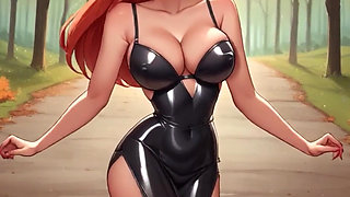 Sexy Big Tits Bouncing and Teasing! Latex Outfits Try on