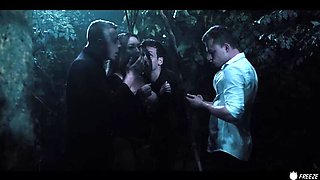 Japanese Girl with Big Tits Gangbang - Freezing Cold BDSM Fetish in the Woods