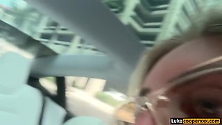 Bonnie Blue Picked Up And Banged In Self Driving Tesla - Luke Cooper