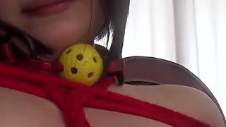 Bound Brunette Babe Endures Rough Fetish Gangbang