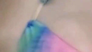 White Skin Amateur Couple - Hot Brunette with Natural Tits Gets Pounded Hard in Bikini Big Dick Pussy Fuck Close up