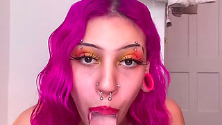 Petite Alternative 18 Year Old Sloppy Dildo Sucking Eye Contact
