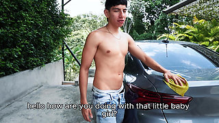 I FUCK MY BOSS AFTER WASHING HER CAR