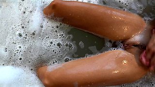 Blonde amateur MILF pov toys fingering shaved cunt