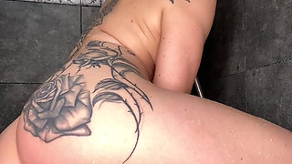 Bonus video from the shower for you dear.  Big dildo in pussy