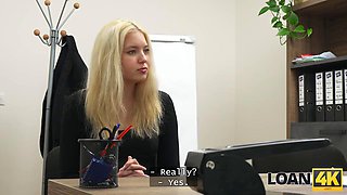 LOAN4K. Blondie with a natural sweet body... Will she get a loan?
