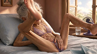 90 Year Old Mature Woman Has Multiple Orgasms in Bed with a Soaking Wet Pussy
