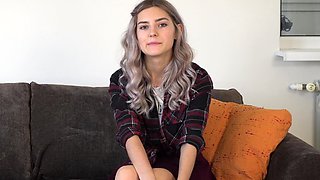 Curly Blonde Teen Records Solo Dildo Masturbation More at