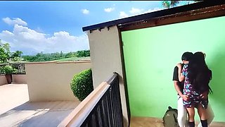 Desi Indian School Girl Fucked Hard on Terrace - Hot 18yo in Uniform