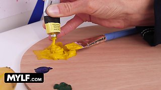 She'll Make Sure Her Nude Model's Dick Is Really Hard ~ Free Full MYLF Scene