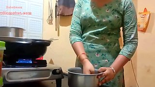 Indian cougar is getting porked in the kitchen instead of making lunch for her spouse