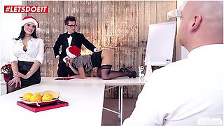 Christmas Office Party Turns Into German Sex Orgy With Conny Dachs, Lilli Vanilli And Mia Blow