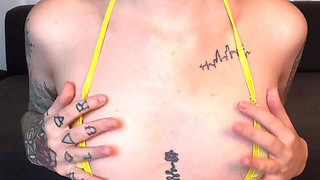 Sniffing My Pussy in Micro Bikini