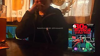 French Wife Has Risky Orgasm at Bar While Waiter Watches - Remote Vibrator Tease