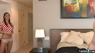 Big boobed teen seduced her BFFs stepdad