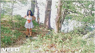Korean Solo Female Does Public Cosplay Skirt Walking Nude