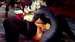 Genshin Impact - Beido Lisa Ningguang Gangbang Sex
