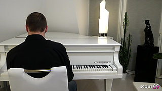 German Nymphomaniac Curvy BBW Girl Nicky with Natural Saggy Tits Get First MMF 3some Fuck