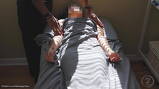 Asian Exhibitionist Massage Client Flashing and Teases the Masseur