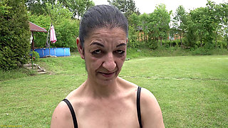 Ugly Big Saggy Tits Mature Fucking Her Holes Outdoor