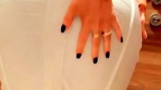 Amateur Jasmin stripping panties and masturbating