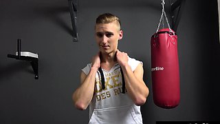 Hot Athletic Czech Boy Muscle Worship and Big Dick Handjob