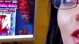 Skinny teen ginger with glasses lets her stepbrother fuck her hard in the ass