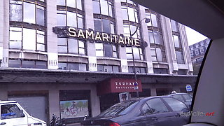 Very intense anal sex in a limousine driving on Paris boulevards