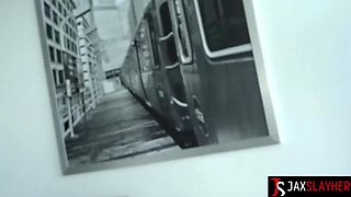 Bambi Silk Interracial Sex - Blonde Babe Takes BBC From Jax Slayher