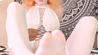 Stocking & Barefeet POV Footjob by Karneli