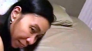 Amateur Thai in Stockings Blows and Rides a White Bull