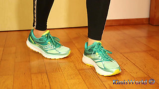 Sneaker Tease in Sheer Nylons