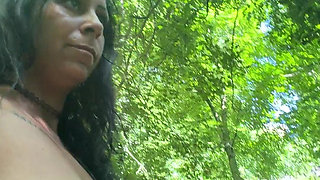 Risky Nude Walking in the Forest