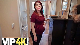 Pregnant MILF Secures Debt Delay with Intimate Agent Encounter