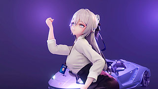 Excuse Me; Genshin Impact; Bronya; Office Lady Uniform; Pencil Skirt; Crotchless Black Stockings; Erotic Tattoos